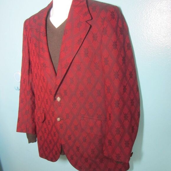 Mens VINTAGE Dark Red Blazer About Size M / 40 Louis Roth Clothes From Portland - Picture 10 of 16